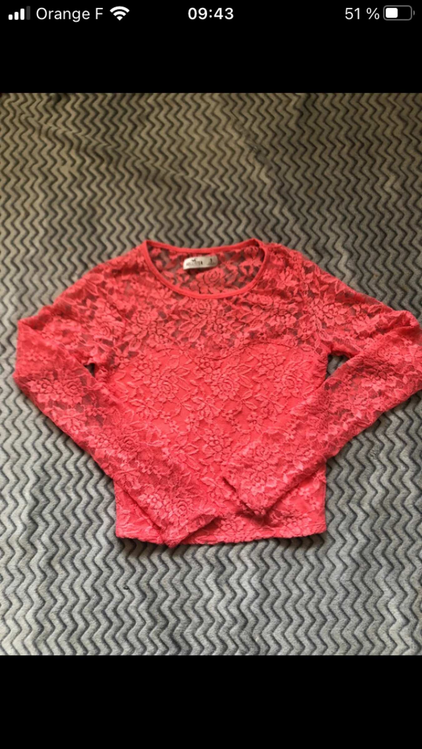 Blouse manche longue À dentelle, taille 36